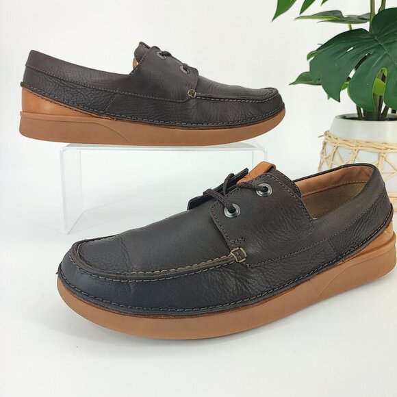 Clarks Men\'s Brown Leather Casual Loafers Shoes Size 11 main image 9